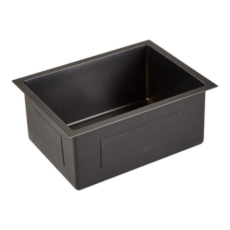 15" Atlas Stainless Steel Undermount Prep Sink - Gunmetal Black