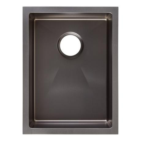 15" Atlas Stainless Steel Undermount Prep Sink - Gunmetal Black