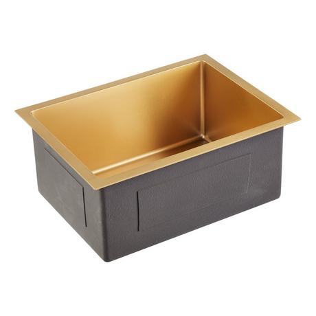 15" Atlas Stainless Steel Undermount Prep Sink - Matte Gold