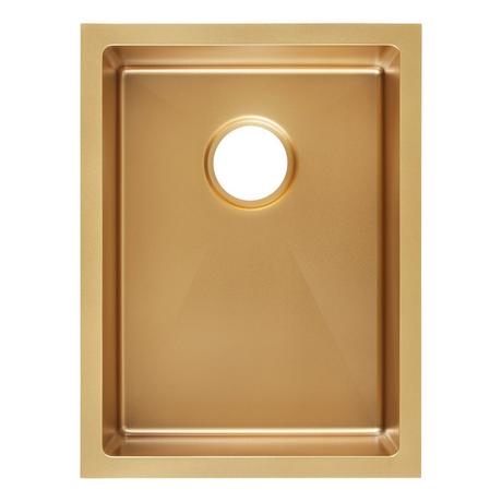 15" Atlas Stainless Steel Undermount Prep Sink - Matte Gold