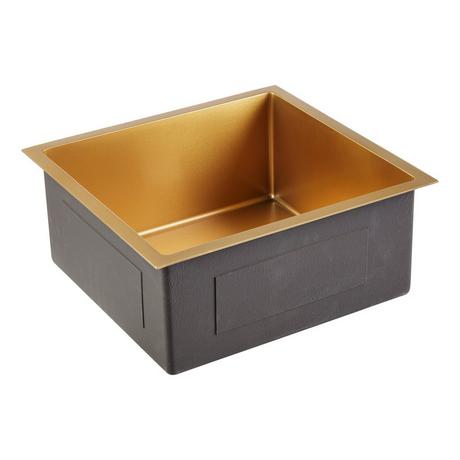 19" Atlas Stainless Steel Undermount Prep Sink - Matte Gold
