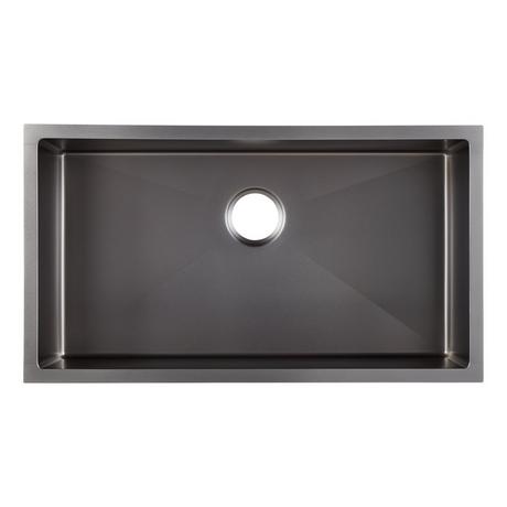 32" Atlas Stainless Steel Undermount Kitchen Sink - Gunmetal Black