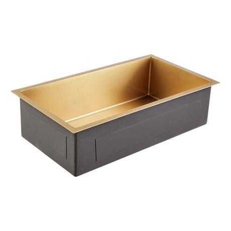32" Atlas Stainless Steel Undermount Kitchen Sink - Matte Gold