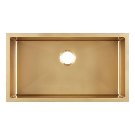 32" Atlas Stainless Steel Undermount Kitchen Sink - Matte Gold
