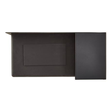 36" Atlas 60/40 Offset Double-Bowl Stainless Steel Farmhouse Sink - Curved Apron - Gunmetal Black