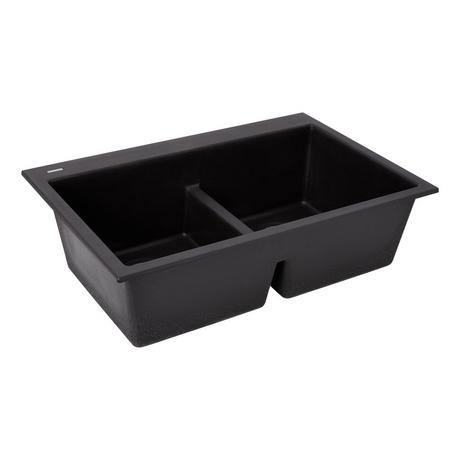 33" Algren Double-Bowl Drop-In Granite Composite Sink - Black