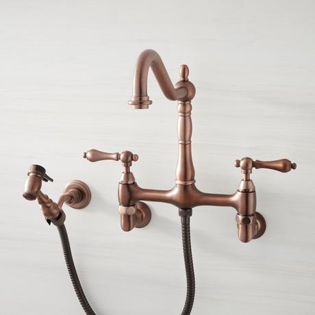 Felicity Wall-Mount Kitchen Faucet with Side Spray