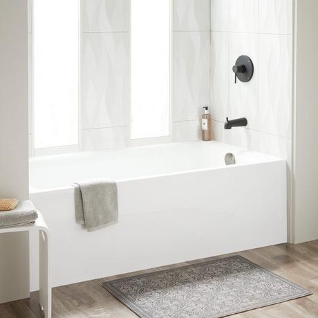 60" x 30" Sitka Acrylic Alcove Soaking Tub - White