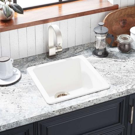 17" Totten Granite Composite Drop-In Prep Sink - White
