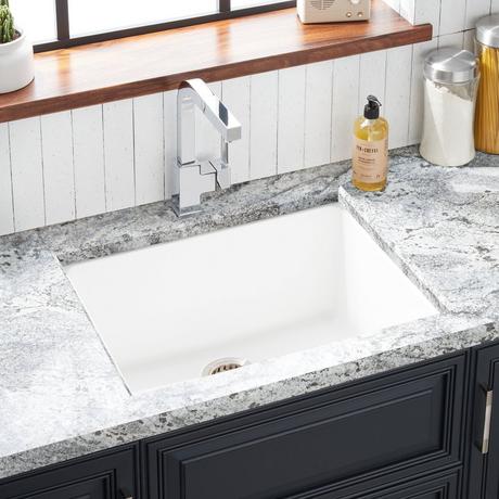 25" Totten Granite Composite Undermount Kitchen Sink - White