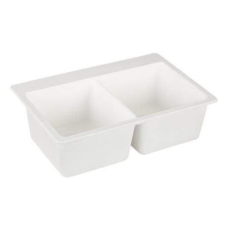 33" Totten Double-Bowl Granite Composite Undermount Kitchen Sink - White