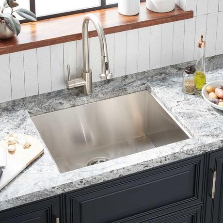 25" Sitka Stainless Steel Undermount Kitchen Sink - Single-Hole
