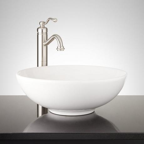 Sarasota White Round Fireclay Vessel Sink