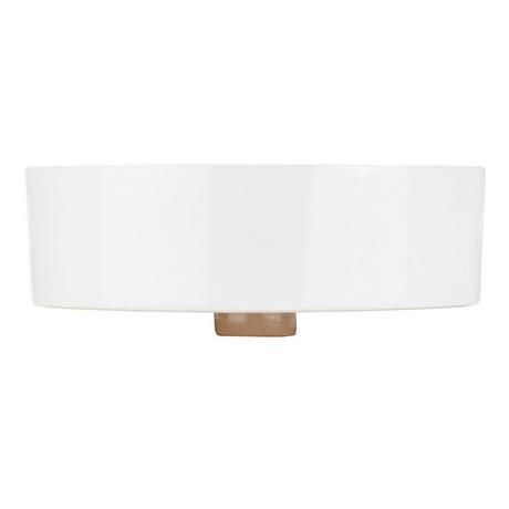 Hibiscus White Round Fireclay Vessel Sink