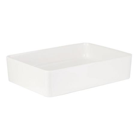 Hibiscus White Rectangular Fireclay Vessel Sink