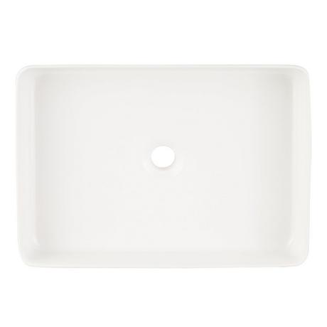 Hibiscus White Rectangular Fireclay Vessel Sink
