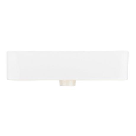 Hibiscus White Rectangular Fireclay Vessel Sink - Single Hole