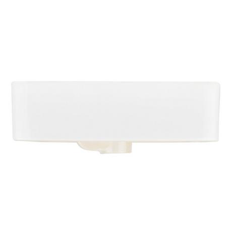 Hibiscus White Rectangular Fireclay Vessel Sink - Single Hole