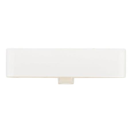 Hibiscus White Rectangular Fireclay Vessel Sink - 8" Widespread