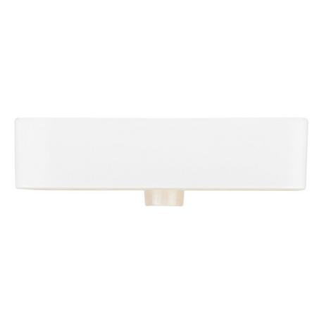 Hibiscus White Rectangular Fireclay Vessel Sink - 8" Widespread