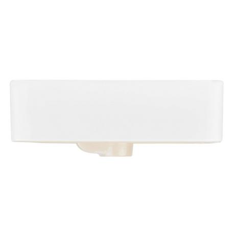 Hibiscus White Rectangular Fireclay Vessel Sink - 8" Widespread