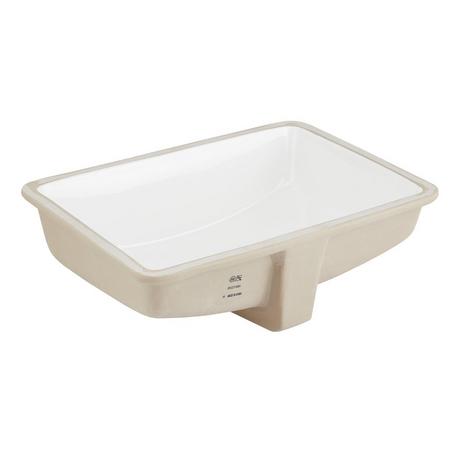 21" Myers White Rectangular Porcelain Undermount Bathroom Sink