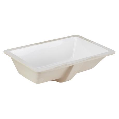 Sawgrass White Rectangular Porcelain Undermount Bathroom Sink
