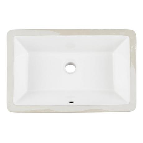 Sawgrass White Rectangular Porcelain Undermount Bathroom Sink