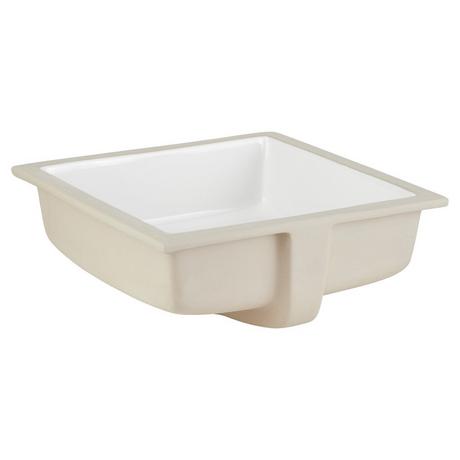 Destin White Square Porcelain Undermount Bathroom Sink