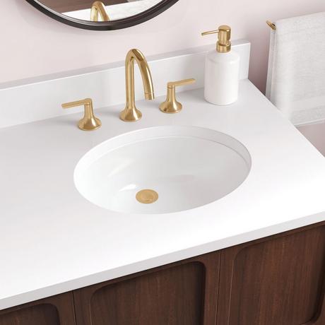 15" Mangrove White Oval Porcelain Undermount Bathroom Sink