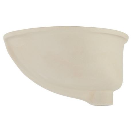 15" Mangrove White Oval Porcelain Undermount Bathroom Sink