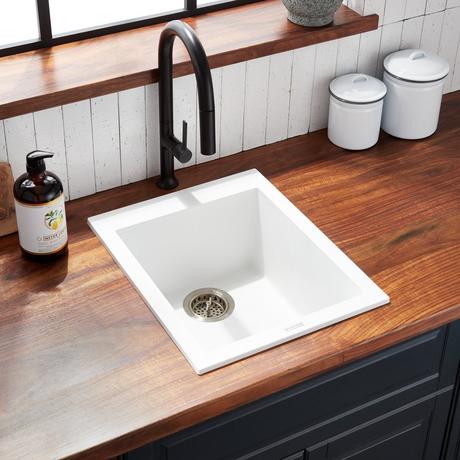 16" Holcomb Drop-In  Granite Composite Sink - Cloud White