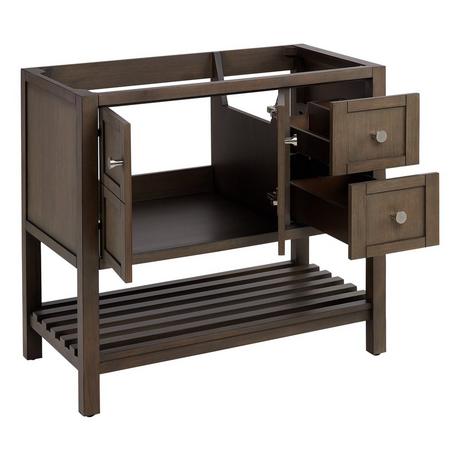 36" Olsen Console Vanity for Left Offset Rectangular Undermount Sink - Ash Brown