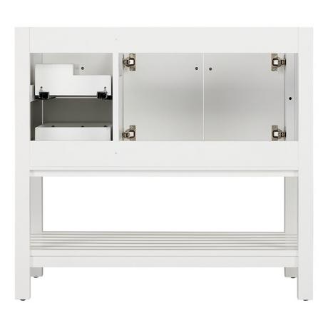 36" Olsen Console Vanity for Left Offset Rectangular Undermount Sink - Soft White