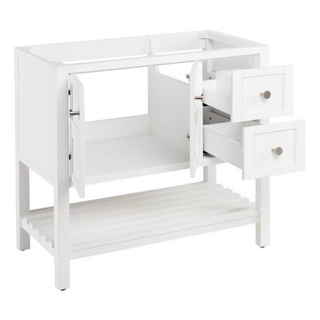 36" Olsen Console Vanity for Left Offset Rectangular Undermount Sink - Soft White
