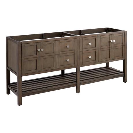 72" Olsen Double Console Vanity for Rectangular Undermount Sinks - Ash Brown
