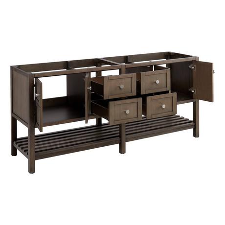72" Olsen Double Console Vanity for Rectangular Undermount Sinks - Ash Brown