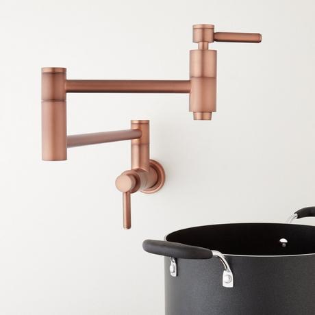 Contemporary Retractable Wall-Mount Pot Filler Faucet