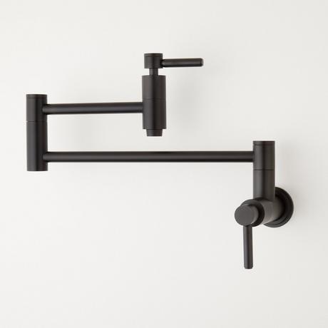 Contemporary Retractable Wall-Mount Pot Filler Faucet