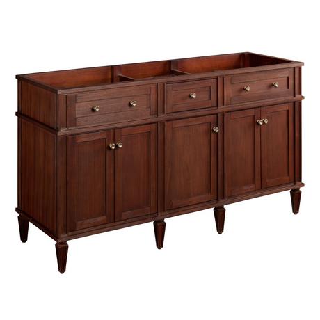 60" Elmdale Double Vanity - Antique Brown - Vanity Cabinet Only