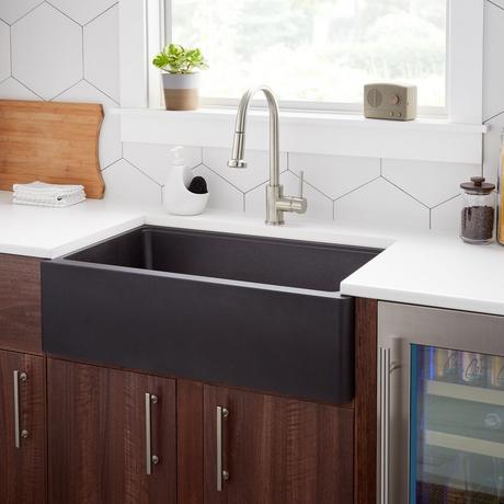 33" Totten Granite Composite Farmhouse Sink - Black