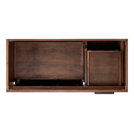 48" Aliso Teak Vanity for Left Offset Rectangular Undermount Sink - Java
