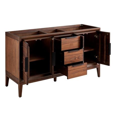 60" Aliso Teak Double Vanity - Java - Vanity Cabinet Only