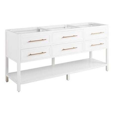 72" Robertson Double Console Vanity for Rectangular Undermount Sinks - Bright White