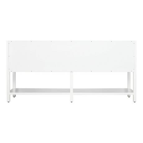 72" Robertson Double Console Vanity for Rectangular Undermount Sinks - Bright White