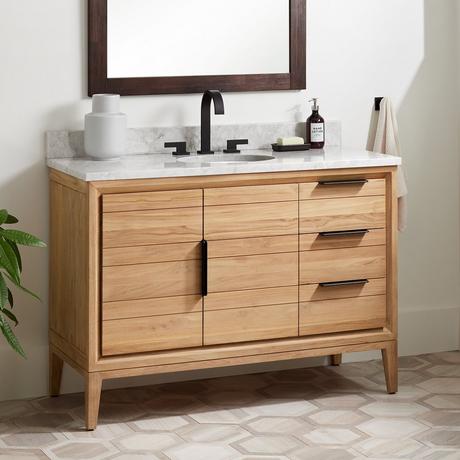 48" Aliso Teak Vanity for Undermount Sink - Natural Teak