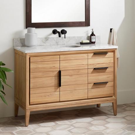 48" Aliso Teak Vanity for Undermount Sink - Natural Teak