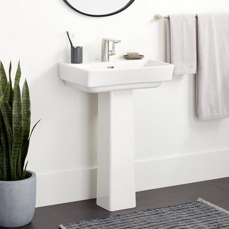 Pentero Pedestal Sink - White