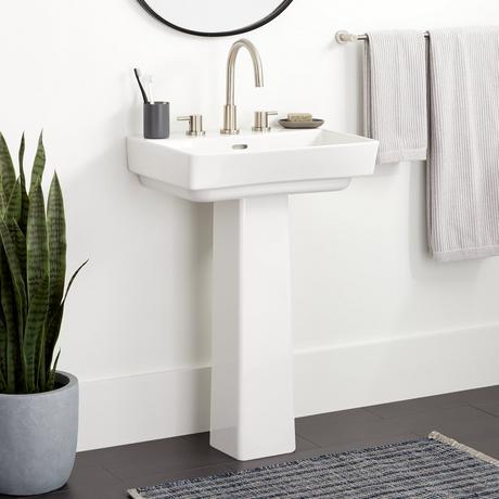 Pentero Pedestal Sink - White