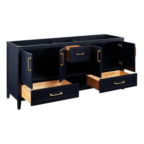 72" Burfield Double Vanity for Rectangular Undermount Sinks - Midnight Navy Blue